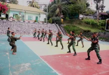 Personel Kodim 1803/Fakfak Tingkatkan Kemampuan Melalui Latihan Pencak Silat