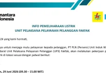 Sejumlah Wilayah Fakfak Alami Pemadaman Listrik Sementara, Ini Jadwalnya