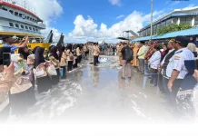 Juara Umum MTQ Papua Barat Kafilah Fakfak Tiba Disambut Meriah