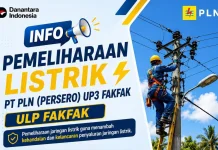 Pemeliharaan Jaringan PLN, Listrik di Sejumlah Wilayah Fakfak Dipadamkan