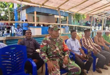Babinsa Dampingi Pemilihan Ketua BAPERKAM Kampung Tuberwasa