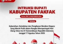 Bupati Fakfak Instruksikan Warga Semarakkan HUT RI ke-81