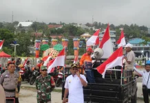 Pawai Merah Putih Pariwari Semarakkan Awal Peringatan HUT Kemerdekaan RI