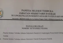 Seleksi Terbuka Sekda Fakfak Tuntas, Ini Tiga Kandidat Terbaik