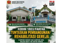 Kodim Fakfak Rampungkan Rehabilitasi Dua Gereja untuk Masyarakat