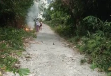 Warga Tanama Rutin Bersihkan Ruas Jalan Selama Agustus Penuh
