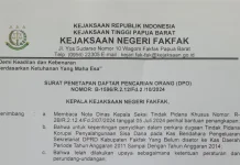 Tersangka Korupsi Dana DPRD Fakfak Masuk Daftar Pencarian Orang