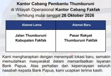 Mulai 26 Oktober, Bank Papua KCP Thumburuni Fakfak Beroperasi di Lokasi Baru