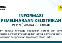 PLN ULP Fakfak Jadwalkan Pemeliharaan jaringan Listrik, Ini Jadwalnya