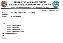 Kondisi Udara Terganggu, Disdikpora Fakfak Imbau Warga Sekolah Gunakan Masker