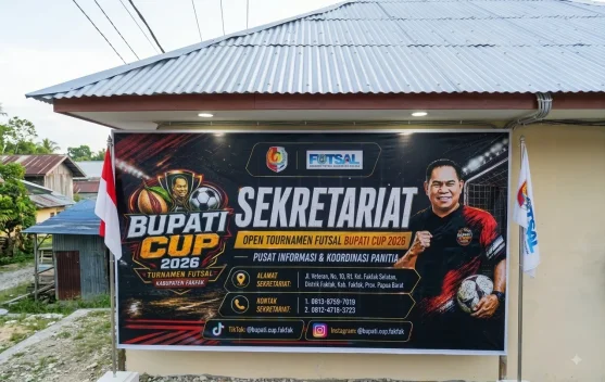 Sekretariat Bupati Cup 2026 Buka Akses Informasi bagi Klub Futsal di Fakfak