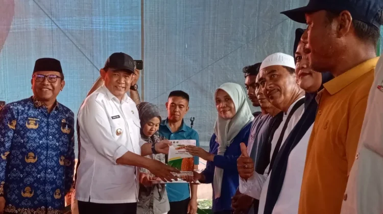 Sambut Penas ke-17 di Gorontalo, Gubernur Salurkan Bantuan Benih Jagung di Bulota