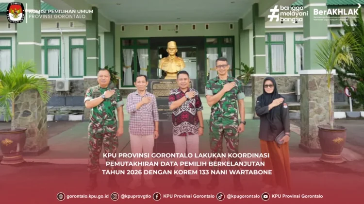 KPU Gorontalo Koordinasi dengan Korem 133 Nani Wartabone Terkait PDPB 2026