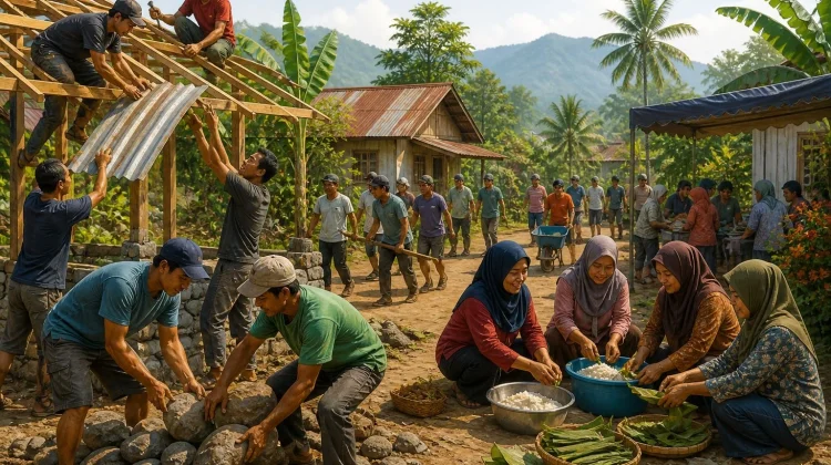 Gotong Royong atau Mohuyula Perkuat Solidaritas Warga Desa Tinelo