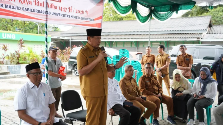 Gubernur Gusnar Serahkan Sapi Kurban Presiden untuk Masjid Sabilurrasyad UNG