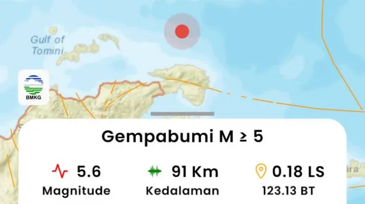 Gempa Magnitudo 5,6 Guncang Minahasa, Tidak Berpotensi Tsunami