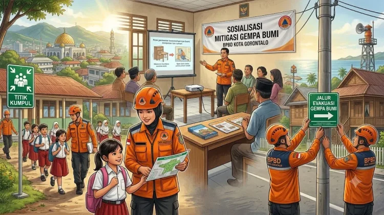 BPBD Kota Gorontalo Intensifkan Edukasi dan Simulasi Kesiapsiagaan Gempa Bumi