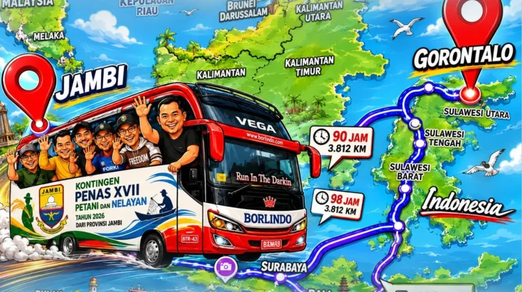 Kontingen PENAS asal Jambi Lewati Jalan Darat 3.800 km ke Gorontalo
