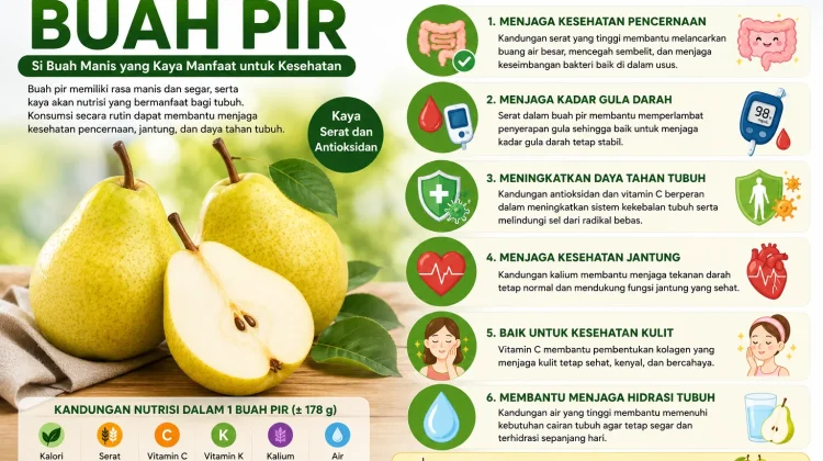 Khasiat Buah Pir untuk Kesehatan, Kaya Serat dan Baik untuk Pencernaan