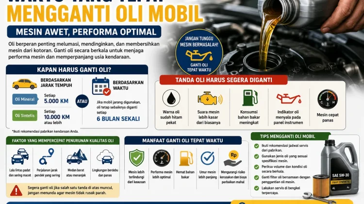 Waktu yang Tepat Mengganti Oli Mobil, Jangan Tunggu Mesin Bermasalah