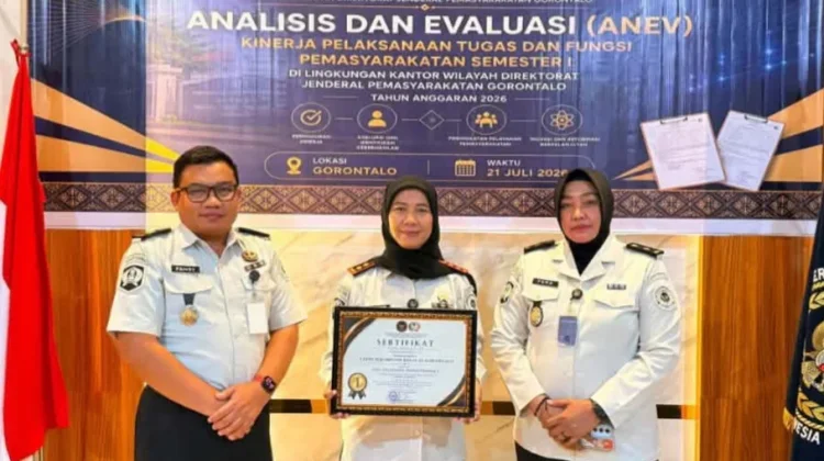 Lapas Perempuan Gorontalo Raih Penghargaan UPT Terbaik Semester I 2026
