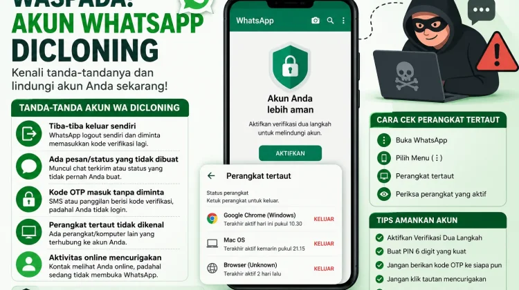Begini Cara Mengetahui Akun WhatsApp Dicloning atau Disadap