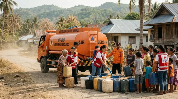 BPBD Bone Bolango: Distribusi Air Bersih Sudah Jangkau 12 dari 13 Desa Terdampak
