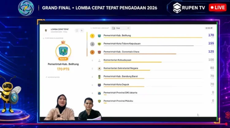UKPBJ Kabupaten Gorut Raih Juara III Grand Final Lomba Cepat Tepat Pengadaan