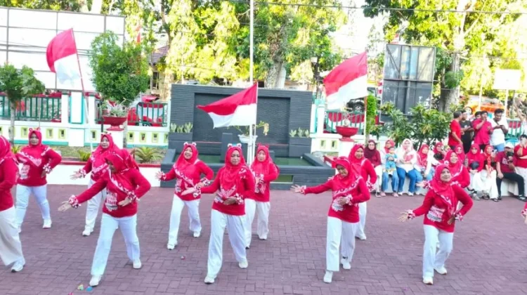 Senam Kreasi Digi Digi Hey Tutup Semarak HUT ke-81 Kemerdekaan Dinkes Gorontalo