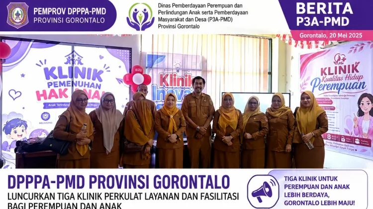 Perkuat Layanan Perempuan dan Anak, Dinas P3A-PMD Gorontalo Launching Tiga Klinik