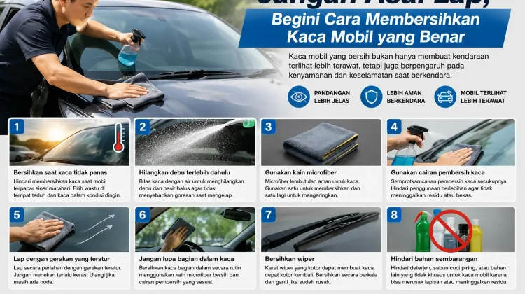 Begini Cara Membersihkan Kaca Mobil agar Tetap Jernih dan Bebas Goresan