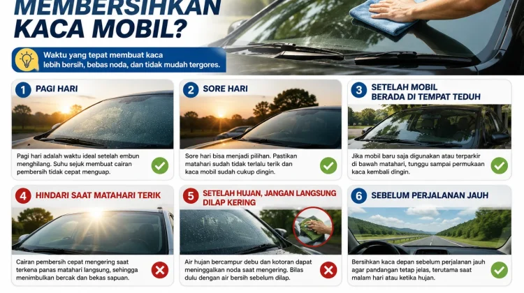 Kapan Waktu yang Tepat Membersihkan Kaca Mobil?