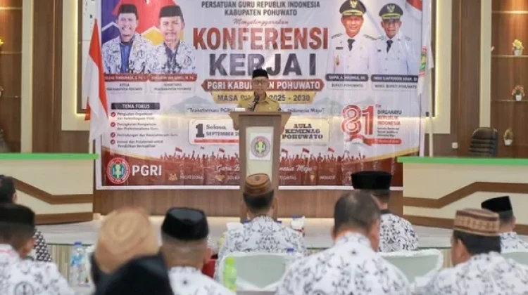 Buka Konferensi PGRI, Wabup Pohuwato Tekankan Kemitraan Strategis