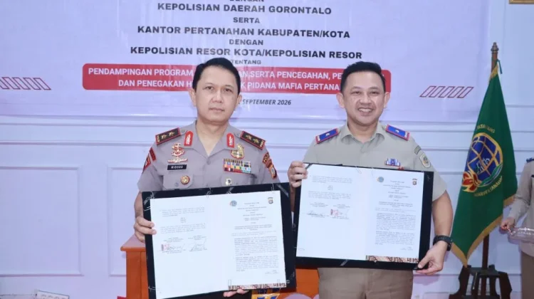 Polda dan BPN Gorontalo Perkuat Kerja Sama Tangani Sengketa Pertanahan