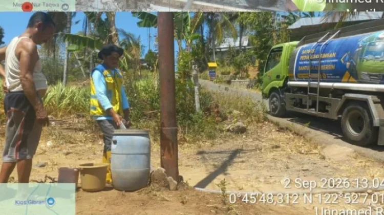 BWS Salurkan 10 Ribu Liter Air Bersih di Desa Botuwambato Kwandang