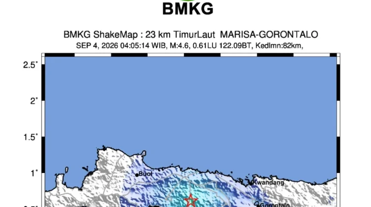 Gempabumi Tektonik M 4,1 Guncang Gorontalo