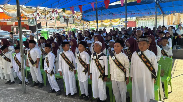 Ratusan Santri dari 16 TPQ se-Kecamatan Tibawa Ikuti Khatam Raya