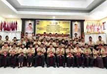 Sofyan Lantik Pengurus Saka Adhyasta Pemilu Kwarda Gorontalo