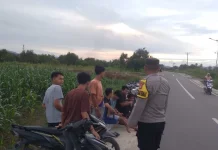 Polsek Wonosari Polres Boalemo Patroli Cegah Balap Liar Sore Hari
