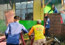 Api Lalap Gedung SMPN 1 Batudaa di Gorontalo