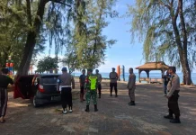 Personel Pos Pengamanan Patroli di Pantai Bolihutuo, Antisipasi Keramaian