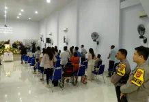 Personel Polresta Gorontalo Kota Jaga Ibadah Jumat Agung, Pastikan Situasi Aman