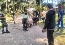 Hari Pertama TMMD Ke-128, Kodim 1316 dan Yonif 915/Bitu’o Gelar Aksi Serbu Lingkungan