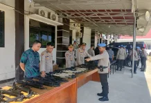 Polda Gorontalo Periksa Senjata Api Organik Personel Polres Pohuwato