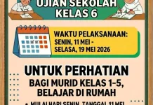 Ujian Sekolah Dimulai, Siswa Kelas 1–5 Belajar dari Rumah