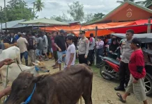 Polsek Bongomeme Perketat Pengamanan Pasar Hewan jelang Idul Adha