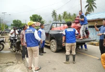 BPBD dan Dinsos Gorontalo Utara Gerak Cepat Tangani Banjir di Kecamatan Biau