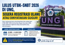 Lulus UTBK-SNBT 2026 di UNG, Calon Mahasiswa Wajib Registrasi Ulang
