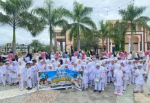 Serunya Ratusan Murid TK Damhil UNG Simulasi Manasik Haji
