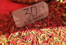 Cabai Rawit di Pasar Minggu Telaga Turun Harga